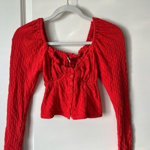 Free People Red Bustier Top